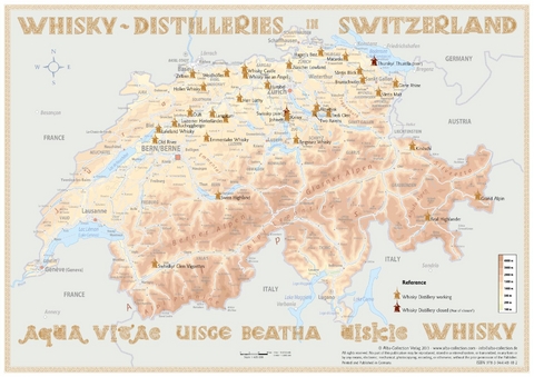 Whisky Distilleries Switzerland - Poster 60x42cm Standard Edition - R&uuml;diger J&ouml;rg Hirst