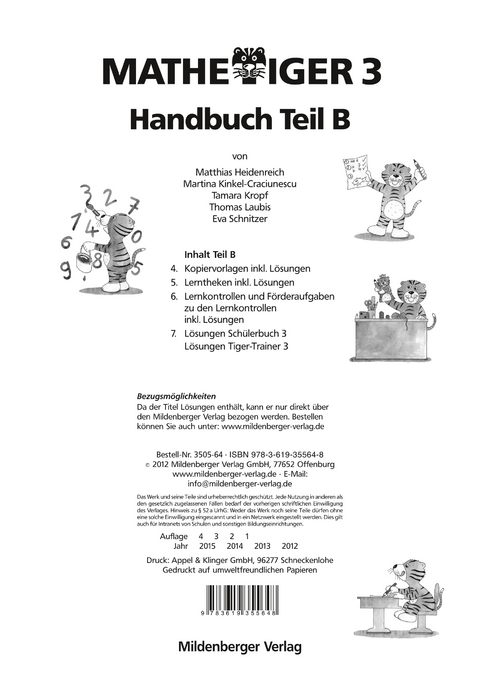 Mathetiger 3 - Matthias Heidenreich, Martina Kinkel-Craciunescu, Thomas Laubis, Tamara Kropf, Eva Schnitzer