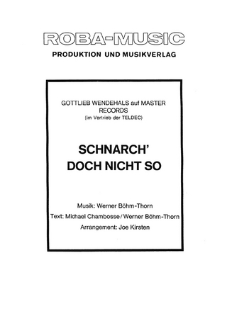 Schnarch' doch nicht so