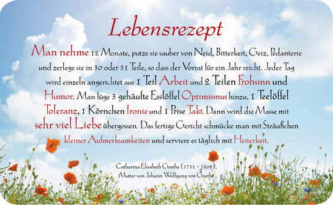 Fr&uuml;hst&uuml;cksbrettchen "Lebensrezept"