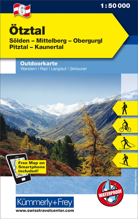 K&uuml;mmerly+Frey Outdoorkarte &Ouml;sterreich 6 &Ouml;tztal 1:50.000
