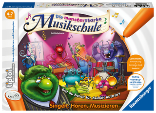 Ravensburger tiptoi Spiel 00555 Monsterstarke Musikschule - Lernspiel ab 4 Jahren, Singen-Hören-Musizieren