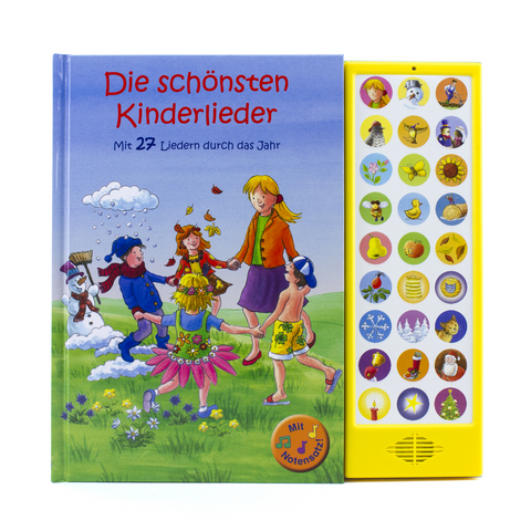 27-Button-Soundbuch, Die Sch&ouml;nsten Kinderlieder, Mit 27 Liedern durch das Jahr - 