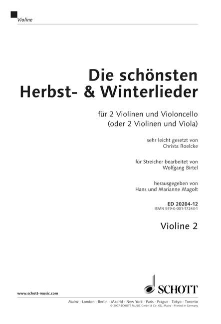 Die sch&ouml;nsten Herbst- und Winterlieder - 