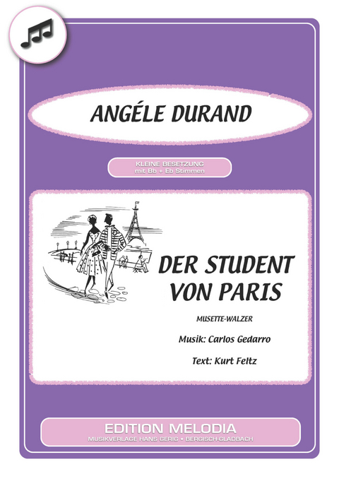 Der Student von Paris - Carlos Gedarro, Kurt Feltz, Ang&eacute;le Durand