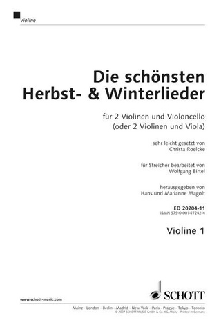 Die schönsten Herbst- und Winterlieder
