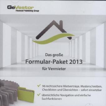 Das gro&szlig;e Formular-Paket 2013 f&uuml;r Vermieter - 