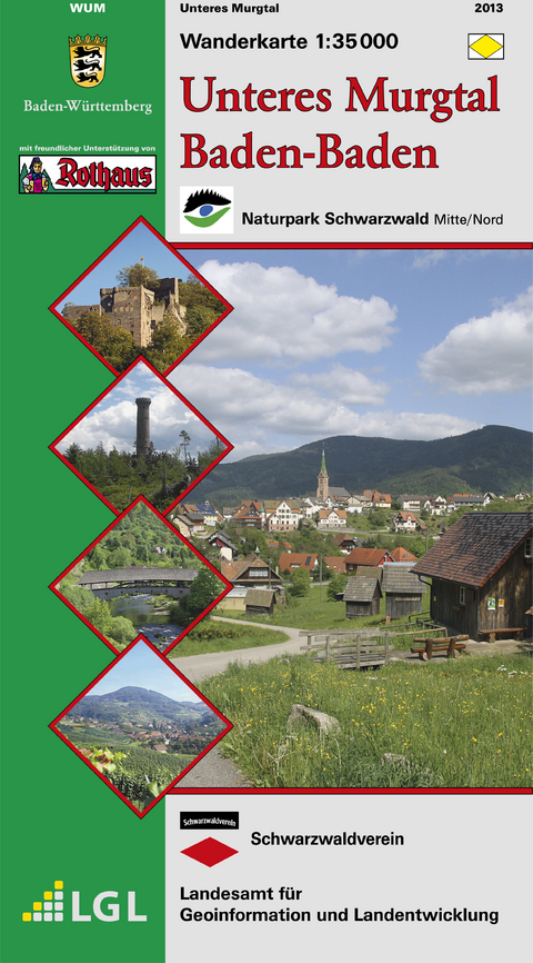 Wanderkarte 1:35000 Unteres Murgtal Baden-Baden