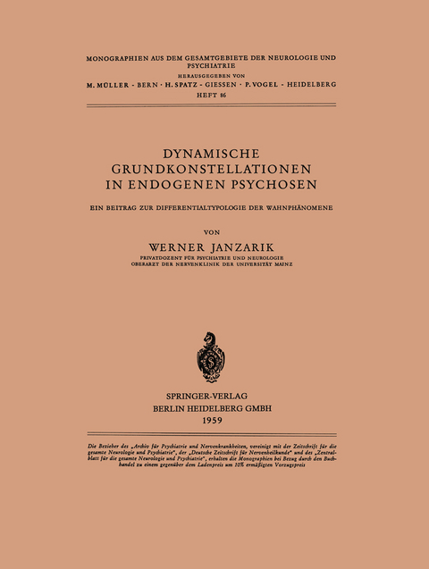 Dynamische Grundkonstellationen in Endogenen Psychosen - W. Janzarik