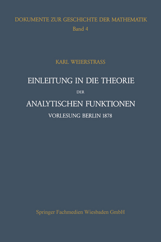 Einleitung in die Theorie der analytischen Funktionen