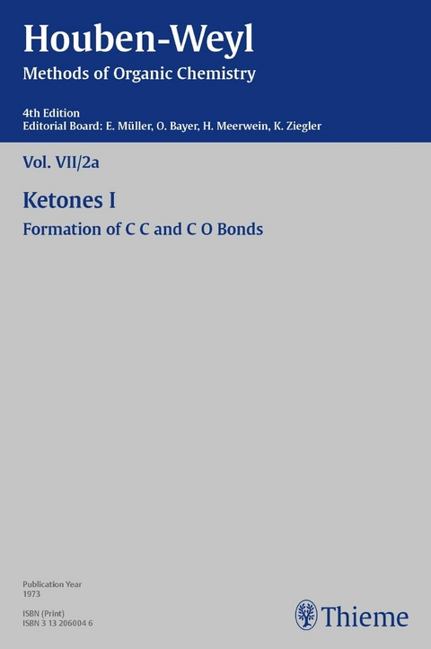 Houben-Weyl Methods of Organic Chemistry Vol. VII/2a, 4th Edition -  Harald Horstmann,  Peter M&uuml;ller,  Heidi M&uuml;ller-Dolezal,  Renate Stoltz,  Hanna S&ouml;ll,  Hans G&uuml;nther Thomas