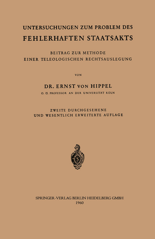 Untersuchungen zum Problem des fehlerhaften Staatsakts
