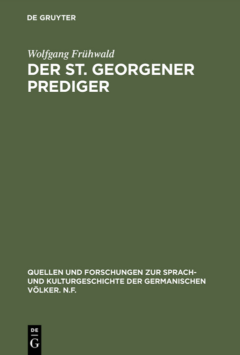 Der St. Georgener Prediger - Wolfgang Fr&uuml;hwald