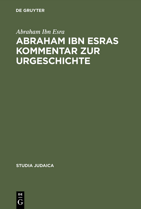 Abraham ibn Esras Kommentar zur Urgeschichte - Abraham Ibn Esra