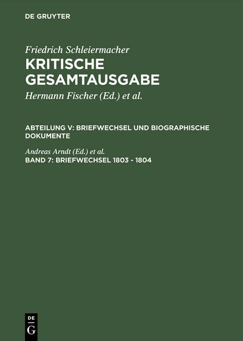 Briefwechsel 1803 - 1804 - 