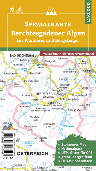 Spezialkarte Berchtesgadener Alpen für Wanderer und Bergsteiger