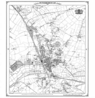 Peterborough 1885 Heritage Cartography Victorian Town Map