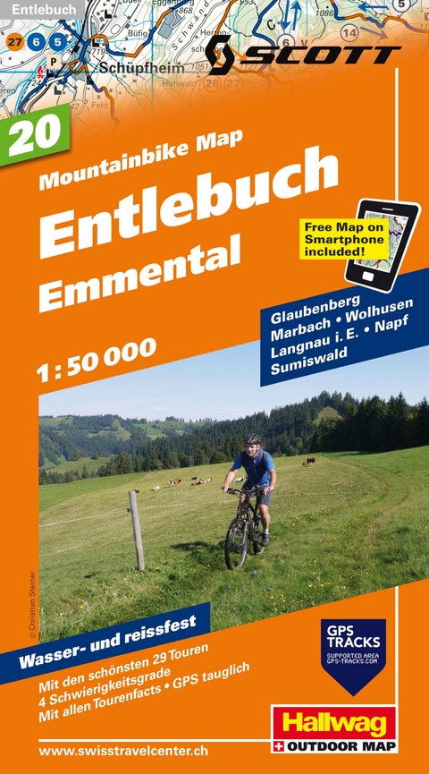 Hallwag Mountainbike-Karte 20 Entlebuch 1:50.000