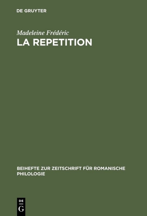 La repetition - Madeleine Fr&eacute;d&eacute;ric