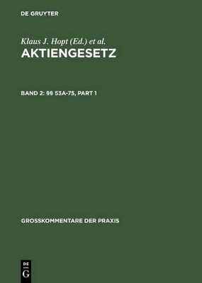 Aktiengesetz / &sect;&sect; 53a-75