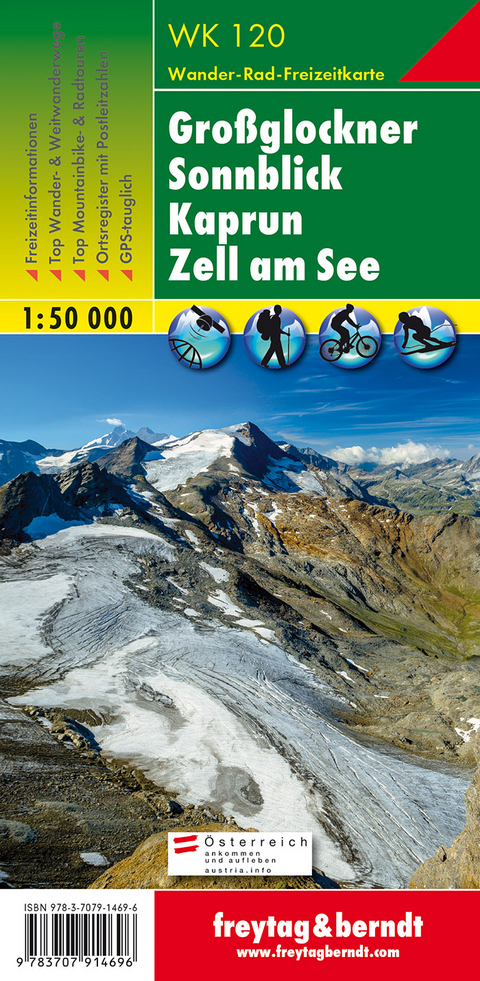 Gro&szlig;glockner - Sonnblick - Kaprun - Zell am See, Wanderkarte 1:50.000, WK 120