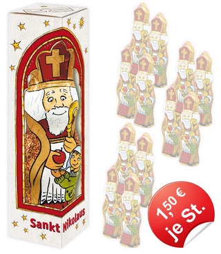 Nikolaus aus Schokolade - 12er-Paket