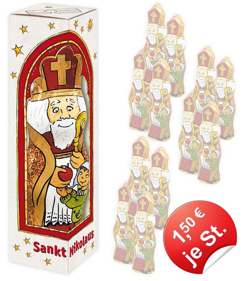 Nikolaus aus Schokolade - 12er-Paket