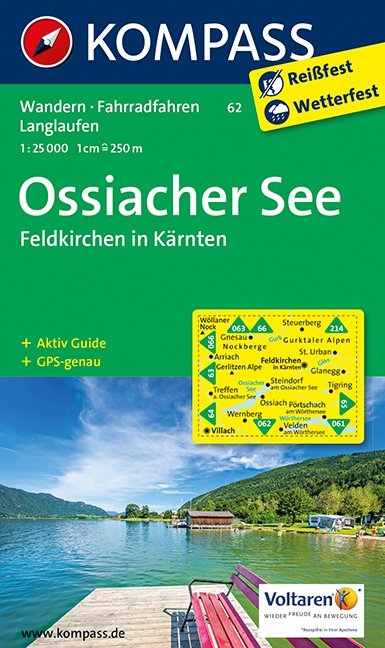 KOMPASS Wanderkarte Ossiacher See, Feldkirchen in K&auml;rnten - 