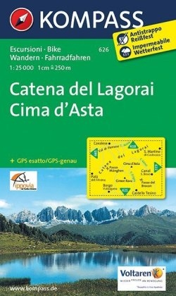 KOMPASS Wanderkarte Catena del Lagorai - Cima d'Asta - 