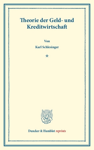 Theorie der Geld- und Kreditwirtschaft.