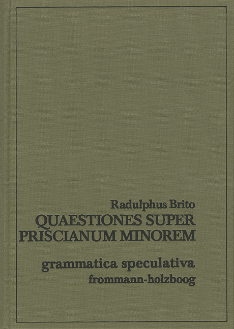 Quaestiones super Priscianum minorem - Radulphus Brito