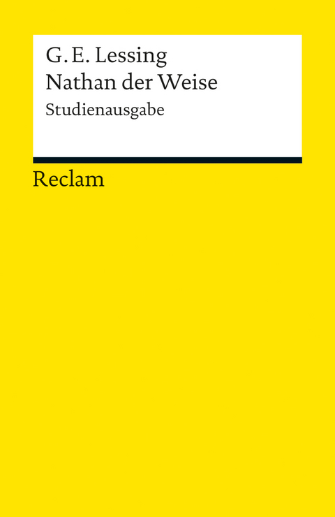 Nathan der Weise. Studienausgabe - Gotthold Ephraim Lessing