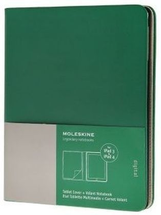 Ipad 3 And 4 Moleskine Oxide Green Slim Digital Cover With Notebook -  Moleskine