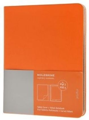 Ipad 3 And 4 Moleskine Cadmium Orange Slim Digital Cover With Notebook -  Moleskine