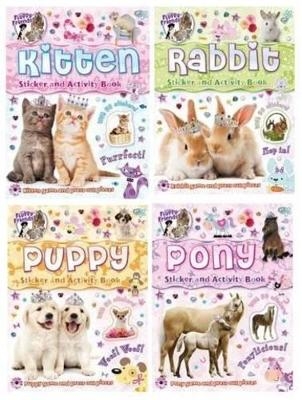 Fluffy Friends Activity and Sticker Books Pack with Carry Case