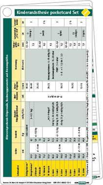 Kinderanästhesie pocketcard Set