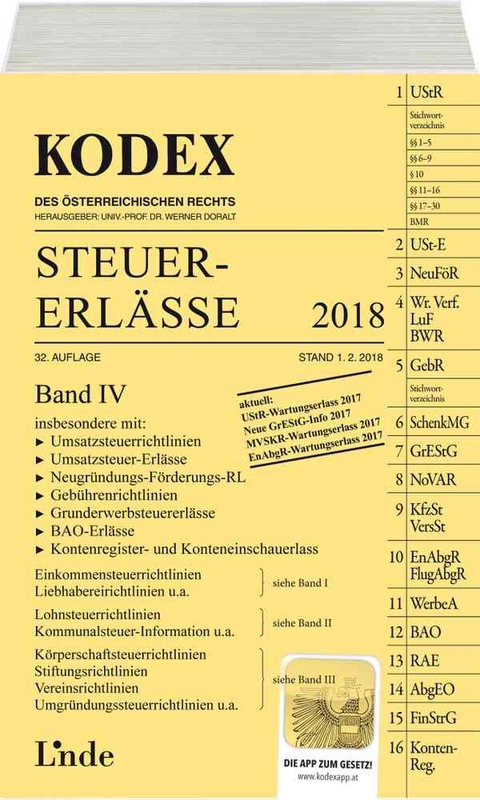 KODEX Steuer-Erl&auml;sse 2018, Band IV - Andrei Bodis