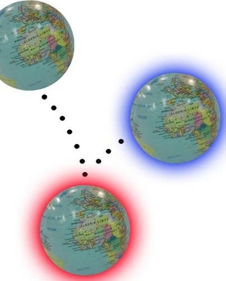 Inflatable globe with LED light - Map Studio Map Studio