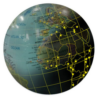 Glow in the dark day/night inflatable globe