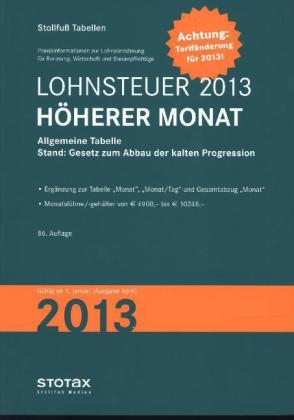 Lohnsteuer 2013 H&ouml;herer Monat