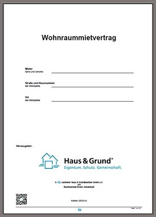 Mietvertrag für Wohnungen, Eigentumswohnungen und Einfamilienhäuser, Wohnraummietvertrag