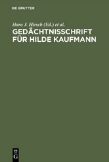 Ged&auml;chtnisschrift f&uuml;r Hilde Kaufmann - 