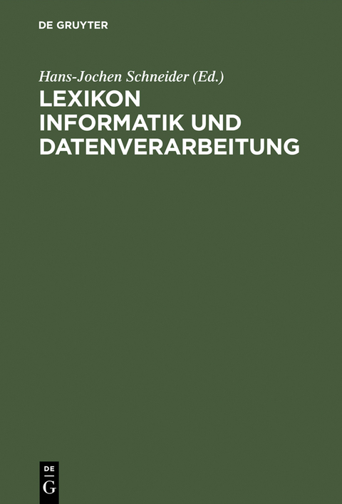 Lexikon Informatik und Datenverarbeitung - 