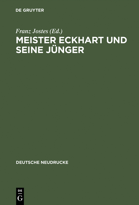 Meister Eckhart und seine J&uuml;nger - 