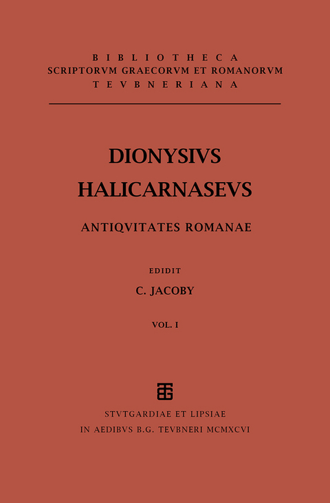 Libri I&ndash;III -  Dionysius Halicarnaseus