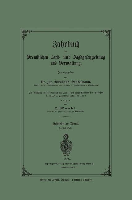 Jahrbuch der Preu&szlig;ischen Forst- und Jagdgesetzgebung und Verwaltung - 