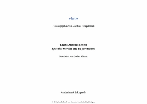 Seneca, Epistulae morales &ndash; Schullizenz - Stefan Kliemt