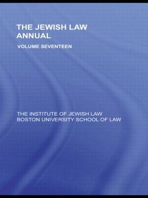 Jewish Law Annual Volume 17 - 