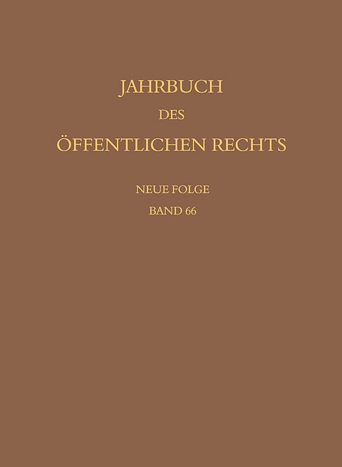 Jahrbuch des &ouml;ffentlichen Rechts der Gegenwart. Neue Folge - 