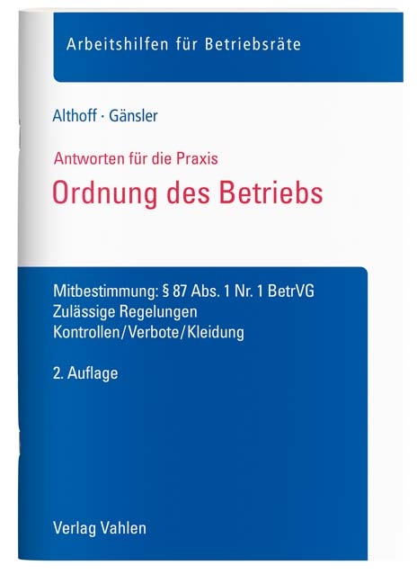 Ordnung des Betriebs - Lars Althoff, Karsten G&auml;nsler